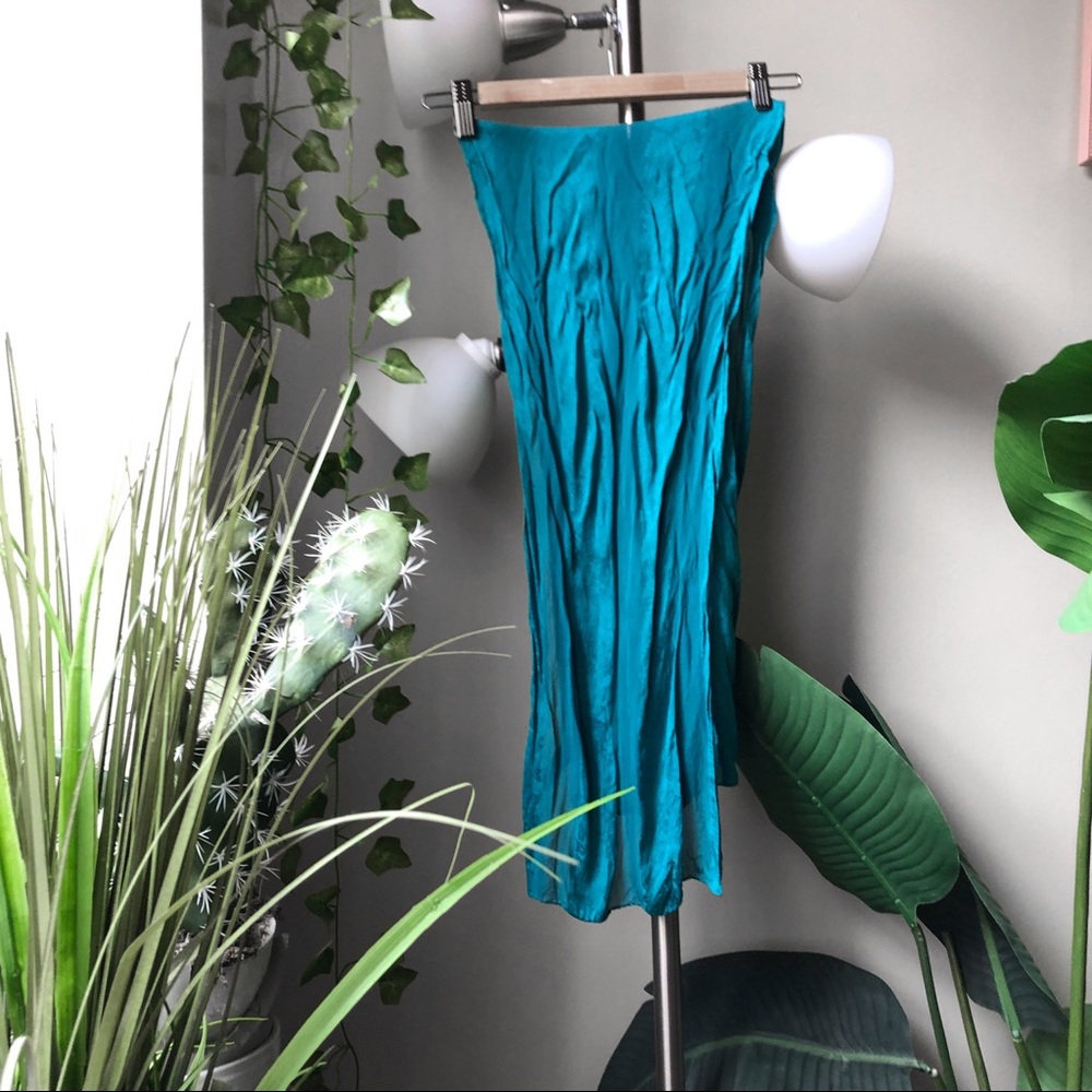 Teal Oscar de la renta silk scarf